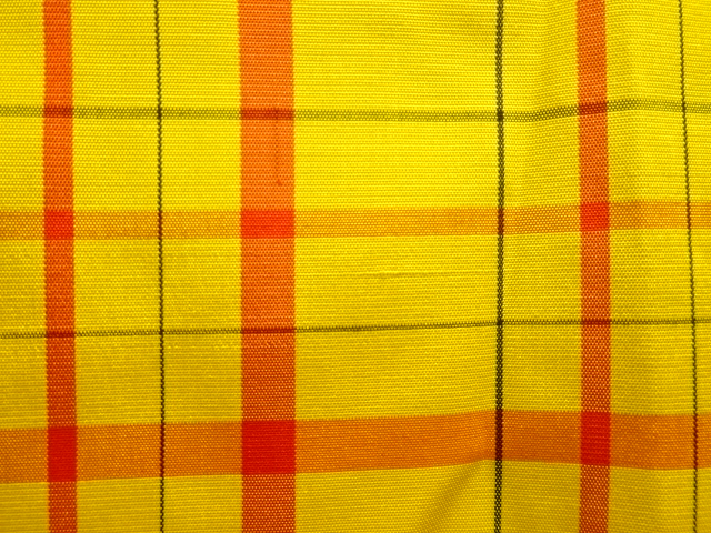  格子模様織り出し米沢紬子供着物アンサンブル